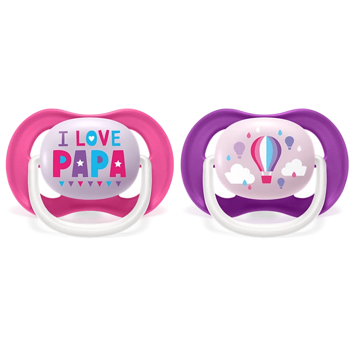 AVENT LOT 2 SUCETTES ULTRA AIR HAPPY 6-18 MOIS Fille 080/04
