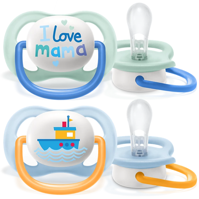 AVENT LOT 2 SUCETTES ULTRA AIR HAPPY 0-6 MOIS Garçon 080/01