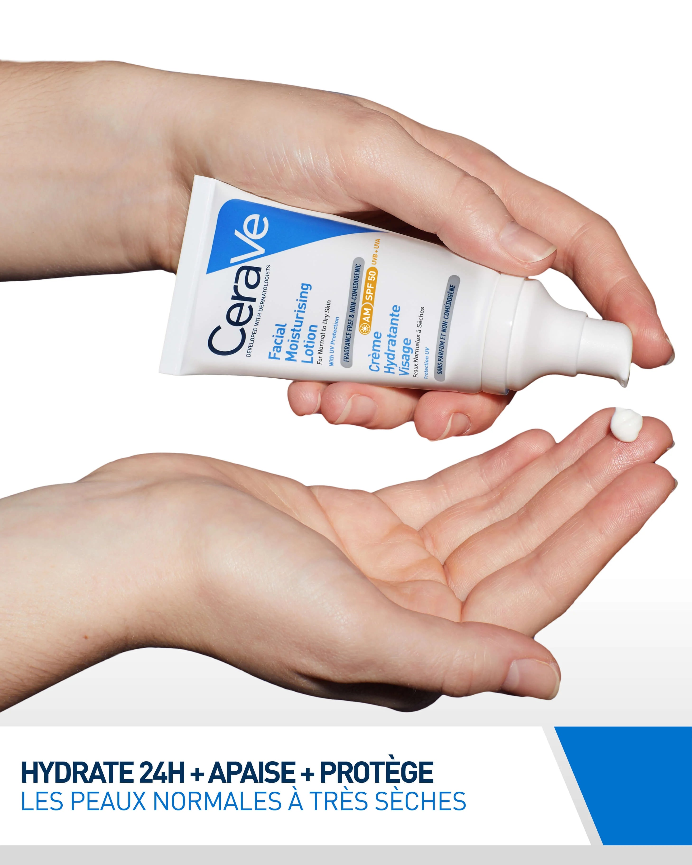 CERAVE CRÈME HYDRATANTE VISAGE SPF50 PEAUX NORMALES À SÈCHES 52ML