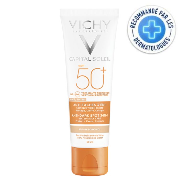 VICHY CAPITAL SOLEIL SOIN ANTI-TACHES TEINTE 3 EN 1 SPF50+  (50ml)