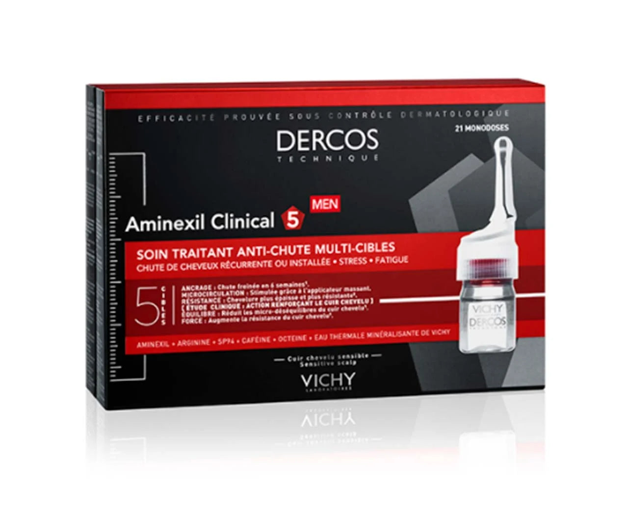VICHY DERCOS AMINEXIL HOMME CLINICAL 5 (6 ml x 21 Monodoses)