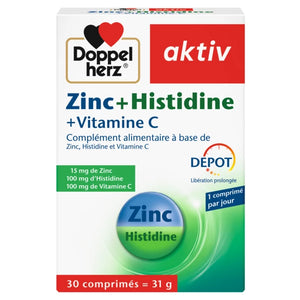 DOPPELHERZ ACTIV ZINC + HISTIDINE + VITAMINE C 30CP