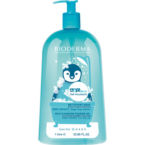 BIODERMA ABCDERM GEL NETTOYANT MOUSSANT DOUX 1L