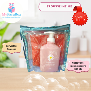 TROUSSE CAMOMILLA INTIMO ROSA NETTOYANT INTIME NEUTRE PH 7.0 300 ML + SERVIETTE TROUSSE