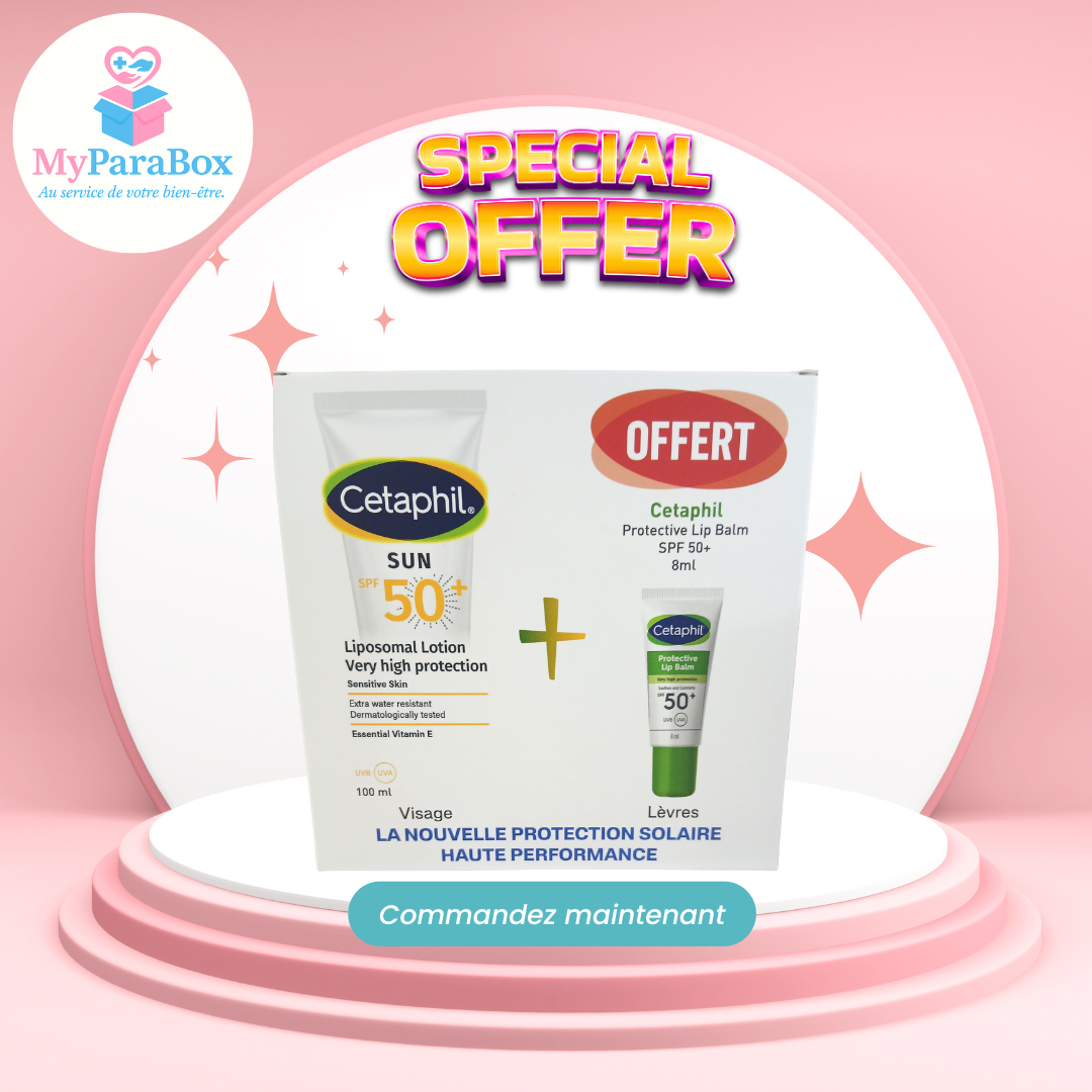 CETAPHIL SUN LIPOSOMAL LOTION 100 ML SPF 50+ PEAUX SENSIBLES + PROTECTIVE BAUME A LEVRES 8ML OFFERT