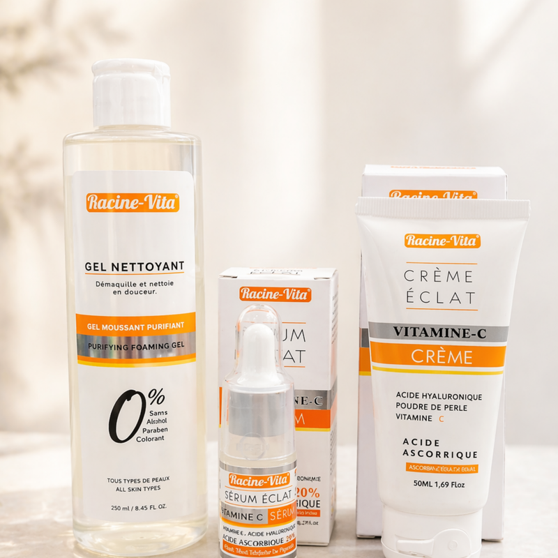 RACINE VITA PACK ECLAT CREME ECLAT VITAMINE C 50 ML + SERUM VITAMINE C + GEL NETTOYANT 250 ML OFFERT