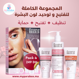 PACK EVIANA BBSKIN CREME ECLAIRCISSANT + GEL NETTOYANT + ECRAN INVISIBLE