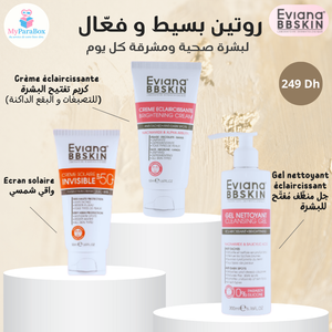 PACK EVIANA BBSKIN CREME ECLAIRCISSANTE + GEL NETTOYANT + ECRAN INVISIBLE