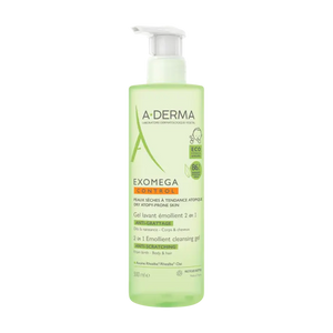 A-DERMA EXOMEGA CONTROL GEL LAVANT ÉMOLLIENT 2 EN 1 ANTI-DÉMANGEAISONS 500ML
