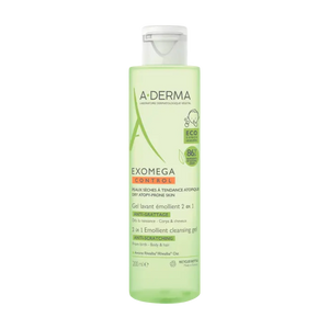 A-DERMA EXOMEGA CONTROL GEL LAVANT ÉMOLLIENT 2 EN 1 ANTI-DÉMANGEAISONS 200ML