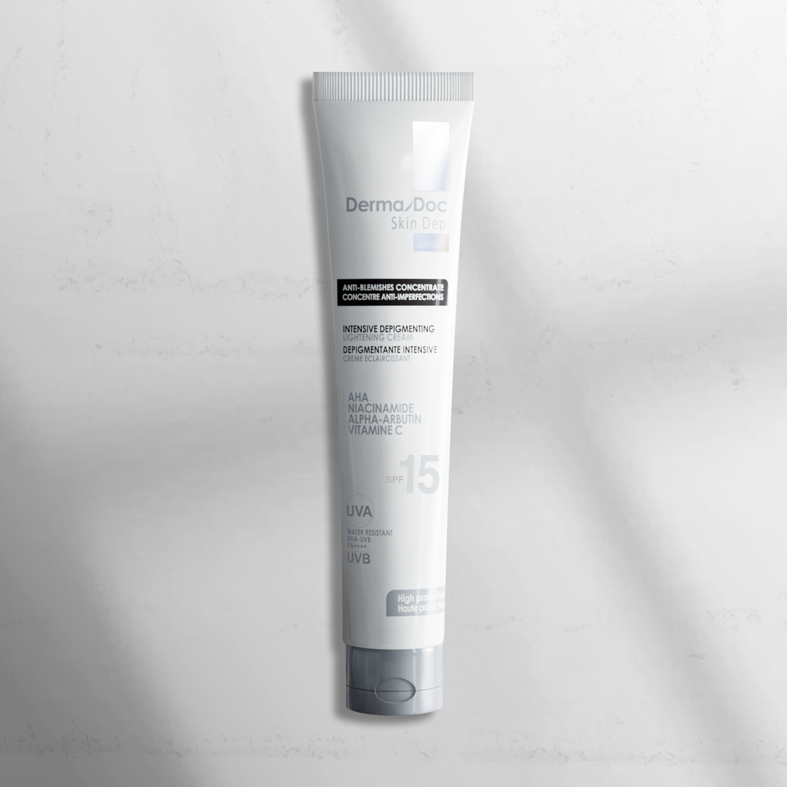 DERMADOC PACK ECRAN SOLAIRE INVISIBLE SPF50+ 50ML+ GEL NETTOYANT ECLAIRCISSANT 200ML+ CREME DEPIGMENTANTE INTENSIVE SPF15+ 40ML