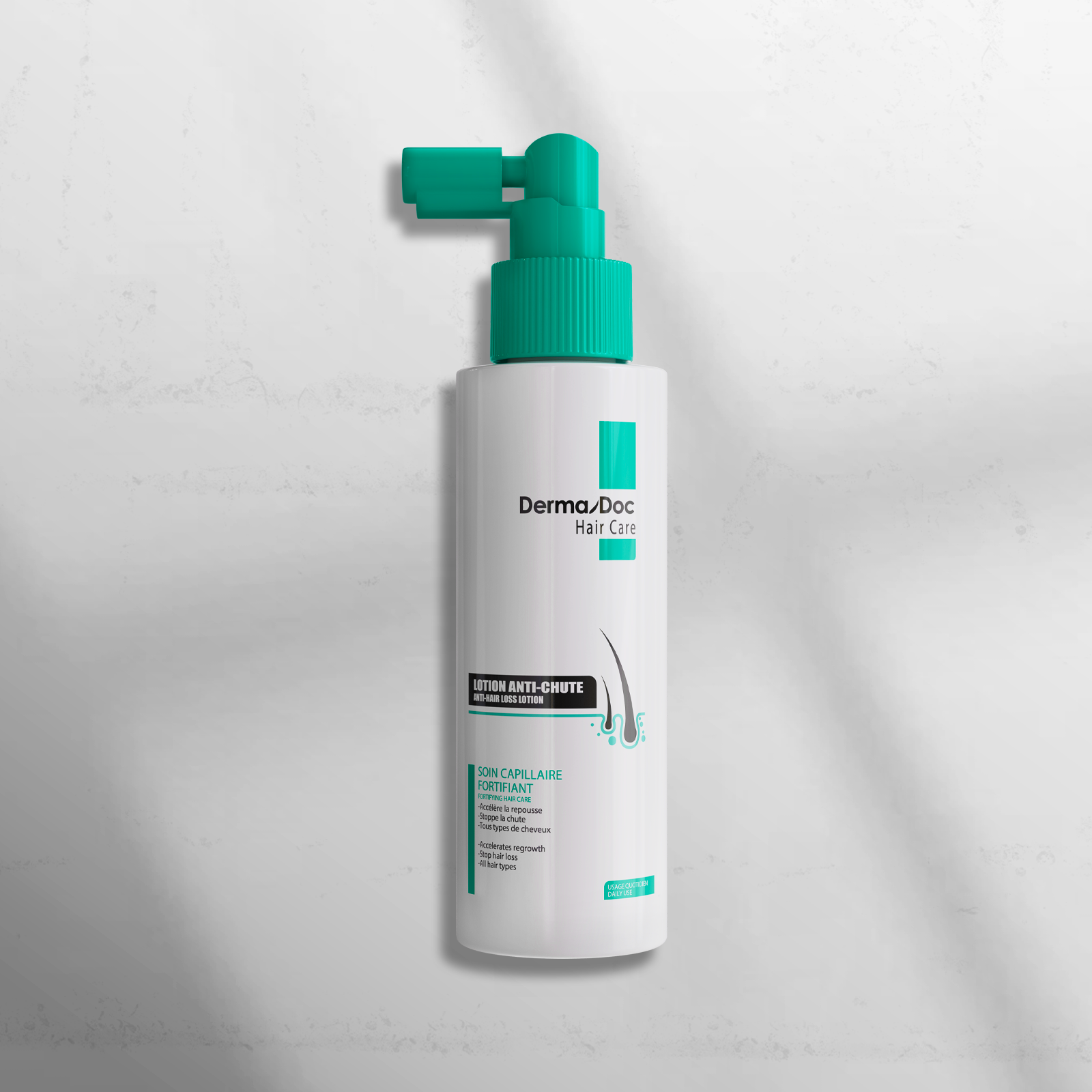 DERMADOC SHAMPOOING ANTI-CHUTE 400 ML + PROTECTEUR DE CHALEUR 100 ML  + LOTION ANTI-CHUTE 125 ML