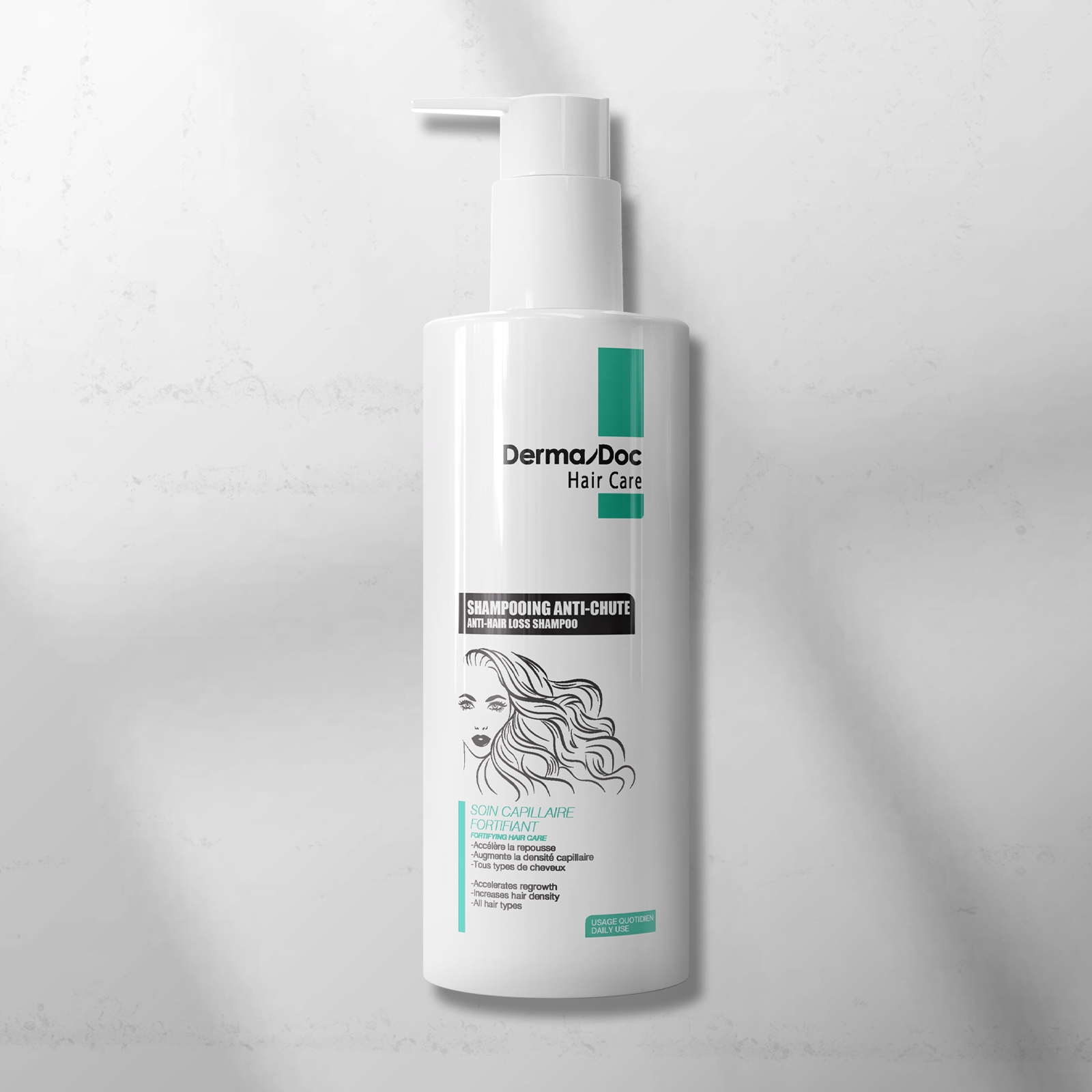 DERMADOC SHAMPOOING ANTI-CHUTE 400 ML + PROTECTEUR DE CHALEUR 100 ML  + LOTION ANTI-CHUTE 125 ML