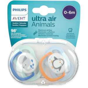 AVENT LOT 2 SUCETTES ULTRA AIR ANIMALS 0-6M 080/05