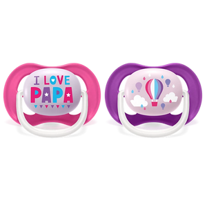 AVENT LOT 2 SUCETTES ULTRA AIR HAPPY 6-18 MOIS Fille 080/04
