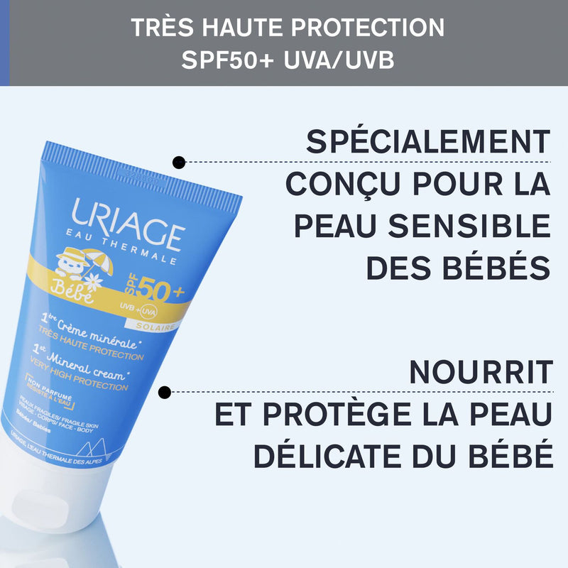 URIAGE BÉBÉ 1ère CRÈME MINERALE SPF50+ 50ML