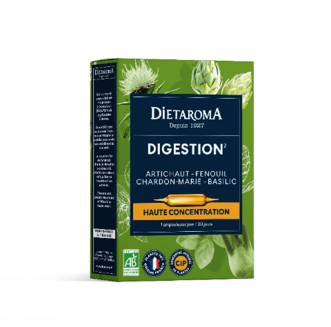 DIETAROMA DIGESTION ARTICHAUT - FENOUIL - CHARDON-MARIE - BASILIC 20 AMPOULES