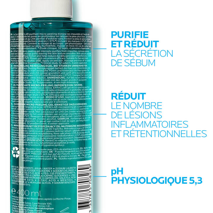 La Roche-Posay EFFACLAR GEL PURIFIANT MICRO-PEELING 400 ml