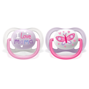 AVENT LOT 2 SUCETTES ULTRA AIR HAPPY 0-6 MOIS Fille 080/02