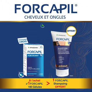 FORCAPIL FORTIFIANT 180 GÉLULES + SHAMPOING KÉRATINE OFFERT