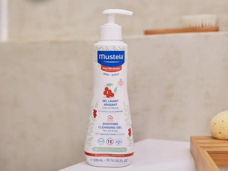 MUSTELA GEL LAVANT APAISANT PEAUX TRÈS SENSIBLES CORPS ET CHEVEUX 300ML