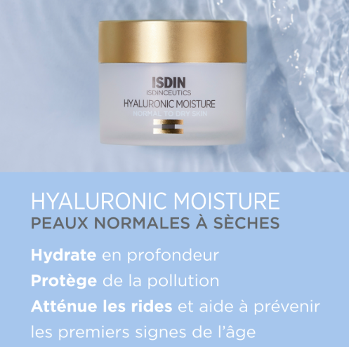 ISDIN ISDINCEUTICS HYALURONIC MOISTURE PEAUX NORMALES À SÈCHES 50G