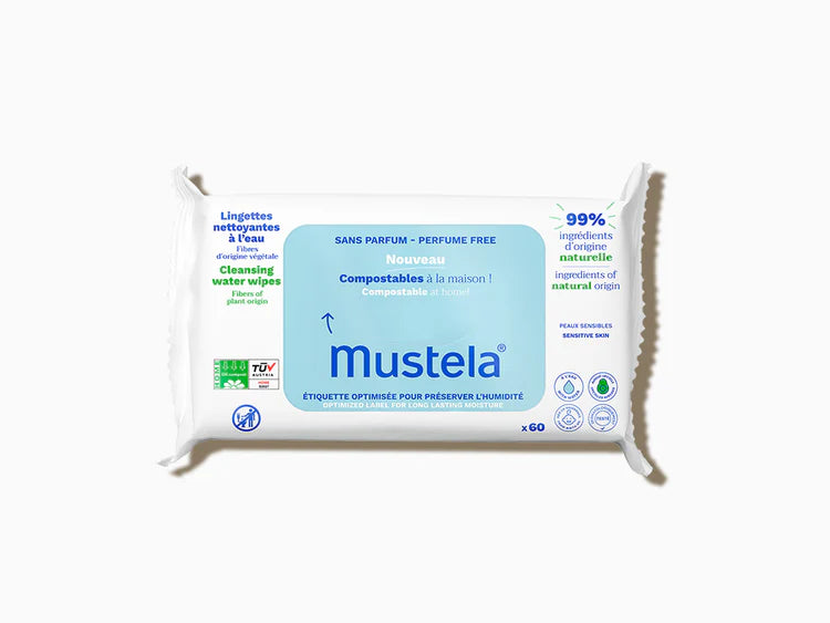 MUSTELA LINGETTES NETTOYANTES NATURELLE  60 Unités