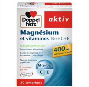 DOPPEL HERZ AKTIV MAGNÉSIUM ET VITAMINES B12+C+E 30 COMPRIMÉS