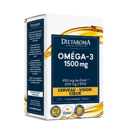 DIETAROMA OMÉGA-3 1500 MG CERVEAU -VISION- CŒUR 60 CAPSULES