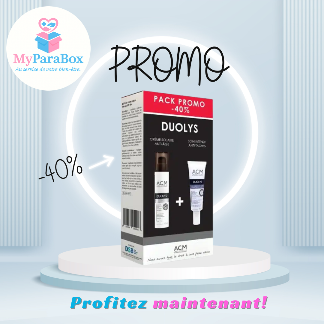 ACM DUOLYS CRÈME SOLAIRE SPF 50+ ANTI-ÂGE 50 ML + ACM DUOLYS SOIN INTENSIF ANTI TACHES 40 ML