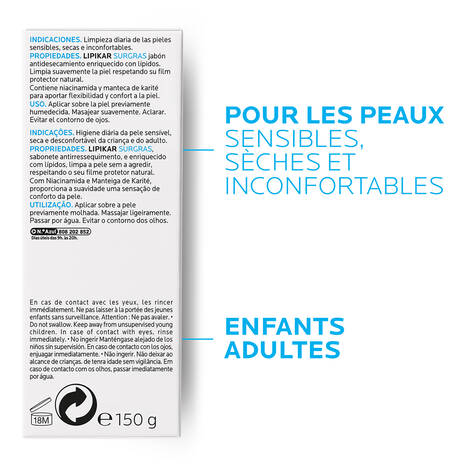 La Roche-Posay Lipikar Surgras Pain Dermatologique Nettoyant 150g
